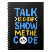 Programmierer zeigen mir den Code Notizblock (Vorderseite)