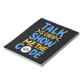 Programmierer zeigen mir den Code Notizblock (Rotiert)