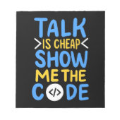 Programmierer zeigen mir den Code Notizblock (Vorderseite)