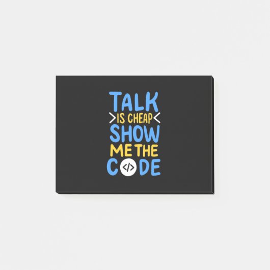 Programmierer zeigen mir den Code Post-it Klebezettel (Vorderseite)