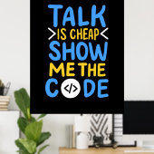 Programmierer zeigen mir den Code Poster (Heimbüro)