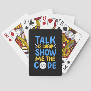 Programmierer zeigen mir den Code Spielkarten