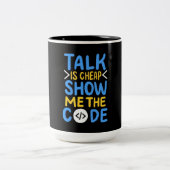 Programmierer zeigen mir den Code Zweifarbige Tasse (Mittel)