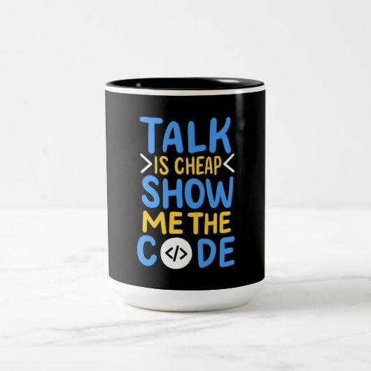 Programmierer zeigen mir den Code Zweifarbige Tasse (Mittel)