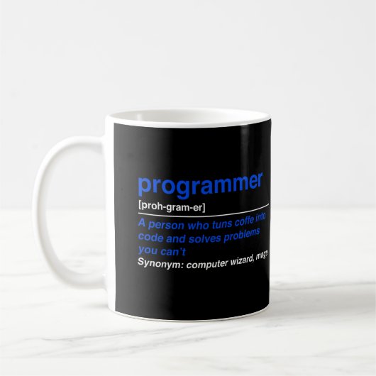 Programmiererdefinition Kaffeetasse (Links)