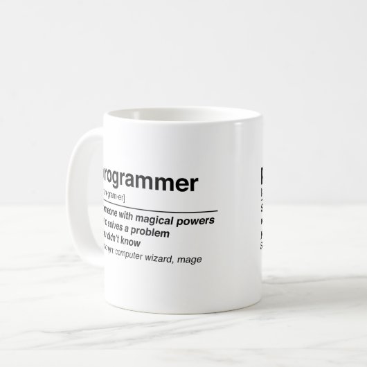 Programmiererdefinition Kaffeetasse (Vorderseite Links)