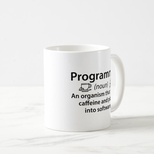 Programmiererin Caffeine Pizza Kaffeetasse (VorderseiteRechts)