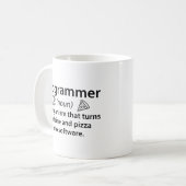 Programmiererin Caffeine Pizza Kaffeetasse (Vorderseite Links)