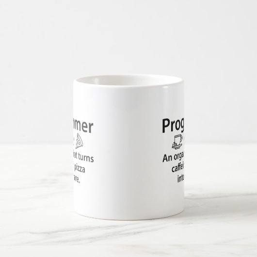 Programmiererin Caffeine Pizza Kaffeetasse (Mittel)