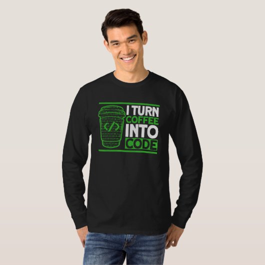 Programmierkaffee Code Codierungssoftware Entwickl T-Shirt (Vorne ganz)