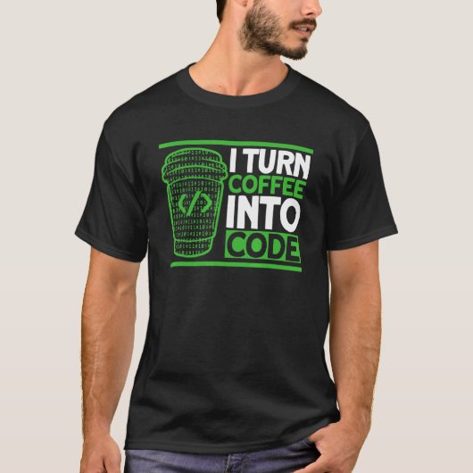 Programmierkaffee-Code-Coding-Software-Entwickler T-Shirt (Vorderseite)