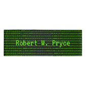 Programmiermaschinencode Binärer Hintergrund Benut Namenschild (Vorderseite)