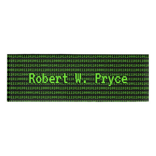 Programmiermaschinencode Binärer Hintergrund Benut Namenschild (Vorderseite)
