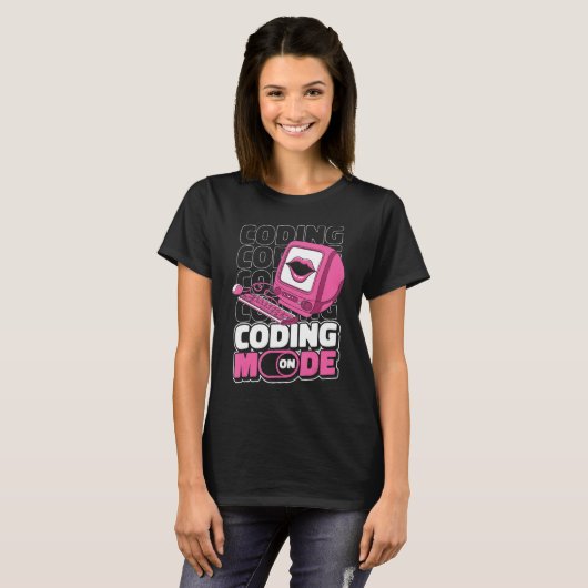 Programmiermodus beim Programmieren von Coding-Ent T-Shirt (Vorne ganz)