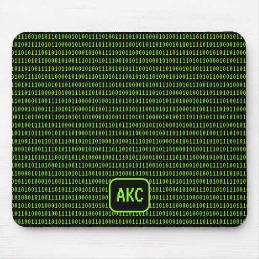 Programmiersprache: Binär- und Ihre Initialen schw Mousepad (Vorne)