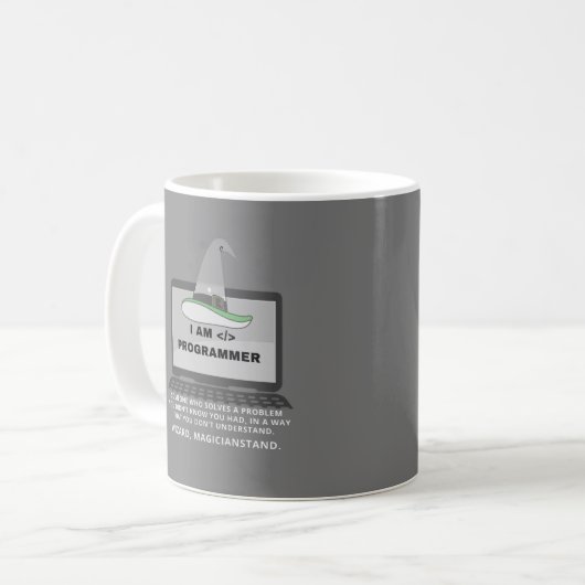 Programmiersprache Funny Definition Kaffeetasse (Vorderseite Links)