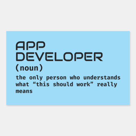 Programmiersprache Funny Definition Rechteckiger Aufkleber (Vorderseite)