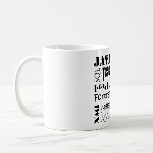 Programmiersprache-Tasse Kaffeetasse (Links)