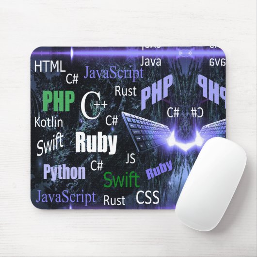 Programmiersprachen blau mousepad (Mit Mouse)