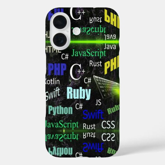Programmiersprachen Blau und Gelb Case-Mate iPhone Hülle (Rückseite)