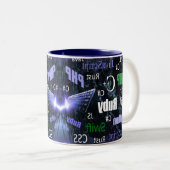 Programmiersprachen Blaues Muster Zweifarbige Tasse (VorderseiteRechts)