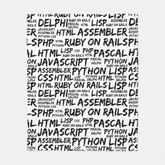 Programmiersprachen, Computersprachen, Code Fleecedecke (Vorderseite)