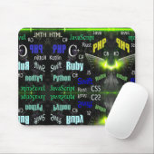 Programmiersprachen Muster Grün Mousepad (Mit Mouse)
