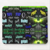 Programmiersprachen Muster Grün Mousepad (Vorne)