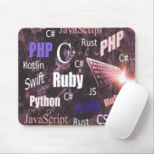 Programmiersprachen Muster rosa Mousepad (Mit Mouse)