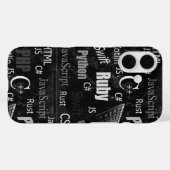 Programmiersprachen Schwarz-Weiß Case-Mate iPhone Hülle (Rückseite (Horizontal))
