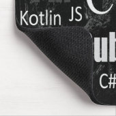 Programmiersprachen Schwarz-Weiß Mousepad (Ecke)