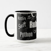 Programmiersprachen Schwarz-Weiß-Muster Tasse (Links)