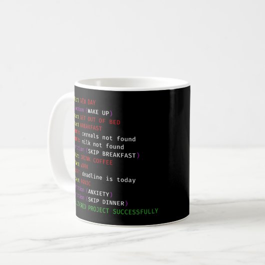 Programmiertag als Code Kaffeetasse (Vorderseite Links)