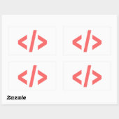 Programmiertag Rechteckiger Aufkleber (Blatt)