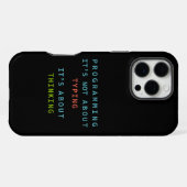 Programmierung Denken - Tech-Zitat mit schwarzem H iPhone Hülle (Rückseite (Horizontal))