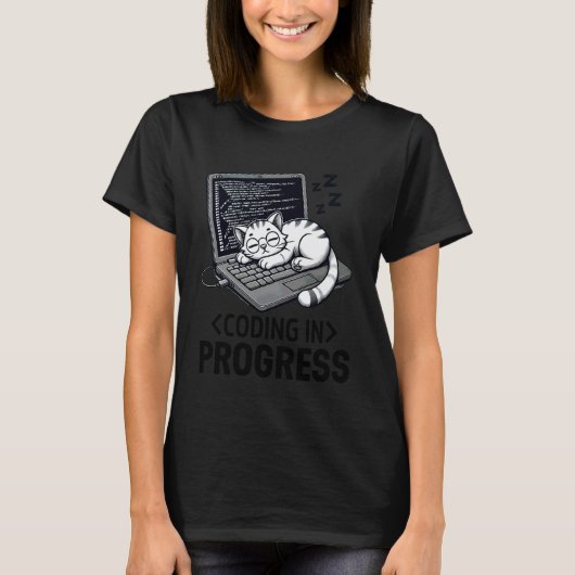 Programmierung läuft Entspannter Programmierer mit T-Shirt (Vorderseite)