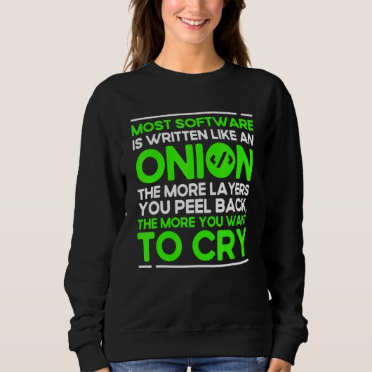 Programmierzwiebel-Syntax-Programmierer-Software-E Sweatshirt (Vorderseite)