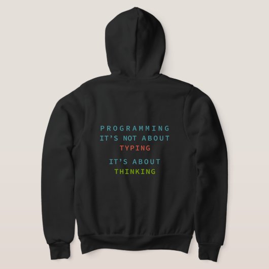 Programming Is Thinking, Not Typing – Developer Hoodie (AblageHinten)