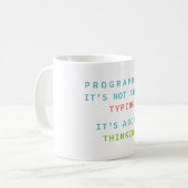 Programming Is Thinking, Not Typing – Developer Kaffeetasse (Vorderseite Links)