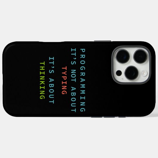 Programming Thinking - Black Background Tech Quote Case-Mate iPhone Hülle (Rückseite (Horizontal))