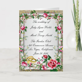 Programmkarte Elegante rustikale Rote Rosen Programm