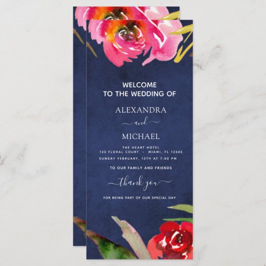 Programmkarte für das Hochzeitseefelder Blauflora (Vorne/Hinten)