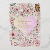 Programmkarte für das Vintage Champagnerpeony Foil Folieneinladung (Rückseite)