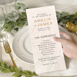 Programmkarte für die Elegante Blush-Rose