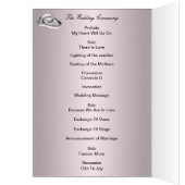 Programmkarte für elegante rosa Rosen und Perlen (Innen (Links))