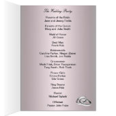 Programmkarte für elegante rosa Rosen und Perlen (Innen (Rechts))