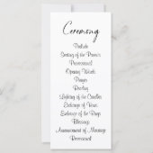 Programmkarte für moderne Script-Hochzeiten (Rückseite)