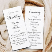 Programmkarte für moderne Script-Hochzeiten