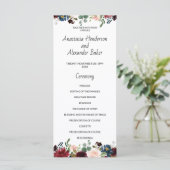 Programmkarte Hochzeit. (Stehend Vorderseite)