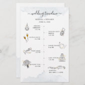 Programmkarte Hochzeitreise Moderne Icons Briefpapier (Vorne/Hinten)